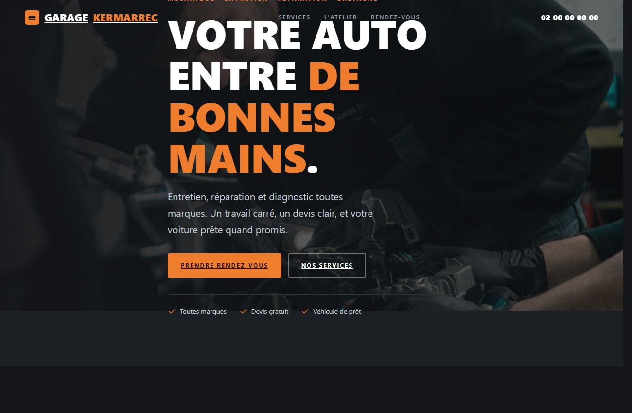 Site de garage automobile