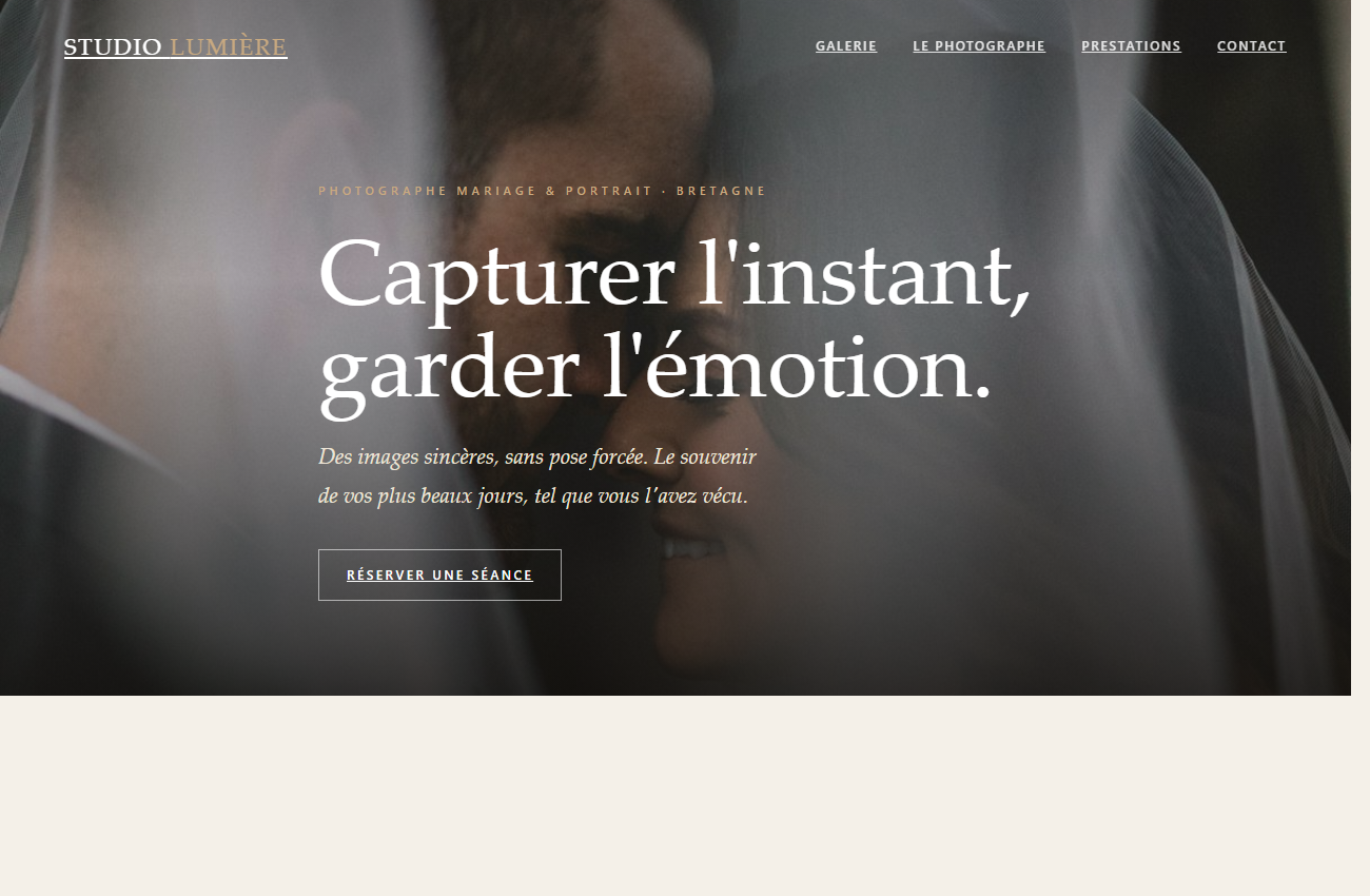 Site de photographe