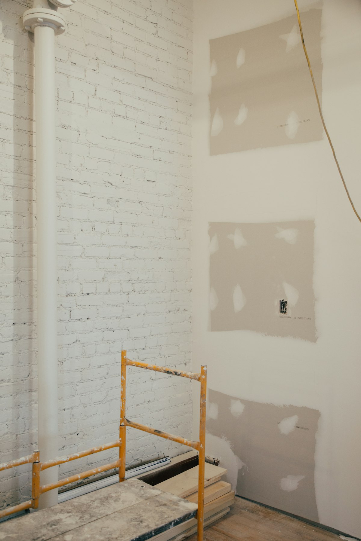Chantier intérieur, pose de placo et plâtrerie